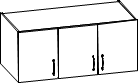 Антресоль для трехстворчатого шкафа АС-33 Размер 1242х610х404
