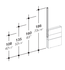 FORMAT вертикальная поддержка глухого или застеклённого модуля DUPLEX в.108см.Для использования на DUPLEX модуле с одинаковой высотой