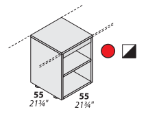 LOGIC открытый шкаф для стола,центральное или конечное расположение,а так же самостоятельное д.55*ш.55*в.72см