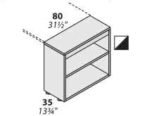 LOGIC боковой открытый шкаф для столов,самостоятельное расположение д.80*ш.35*в.72см