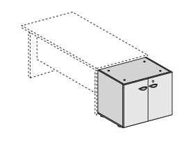 Oxi боковой шкаф для стола с замком,обязательно дополнять топом д.76.4*ш.45.7*в.69.5см