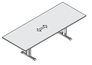 Oxi прямоугольный стол на металлических опорах "Т" д.260*ш.100*в.72см толщина столешницы 25мм