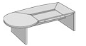 Oyster стол рабочий (с круглым краем, левый) Размер:271x134xh74