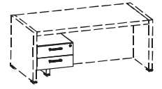 PERSONA подвесная тумба:Из ЛДСП 18 мм, фасады ящиков облицованы кромкой ПВХ.Центральный замок на два ящика. Тумба крепится к опоре и фронтальной панели стола с левой или с правой стороны. Фурнитура для крепления входит в комплект 550х568х532