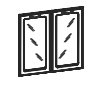 Prestige ДВЕРИ 2D - рамки МДФ со стеклом (для шкафов 2C)766 x 794 x 18