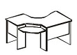 Стол с пониженной полкой под монитор СТ643-14 R/L 1400х1200х760 