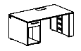 СПРИНТ Стол рабочий с тумб. под сист. блок (вст. в узк. опору из метал. перф. щита) 4
