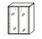 Шкаф низкий со стеклом в рамке (без топа) C-ФР-4.0+КН-4.4 